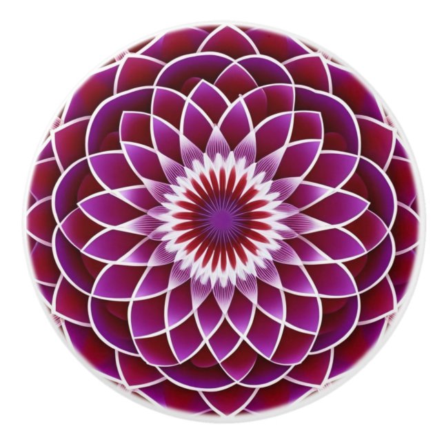 Pomo De Cerámica Raspberry y Dahlia morada (Anverso)