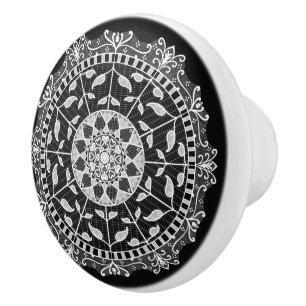 Pomo De Cerámica Raven Mandala