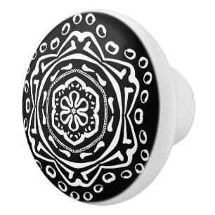 Pomo De Cerámica Raven Mandala
