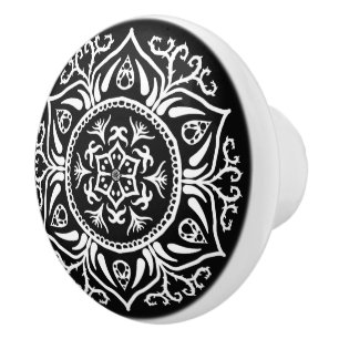 Pomo De Cerámica Raven Mandala