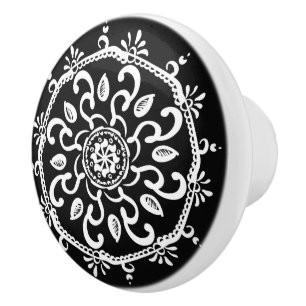 Pomo De Cerámica Raven Mandala