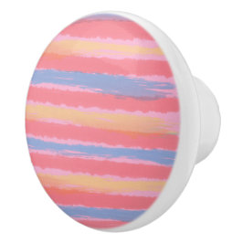 Pomo De Cerámica Rayas Acuarela Rosadas Azules Amarillas Bonitas