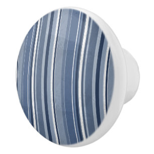 Pomo De Cerámica Rayas Azul