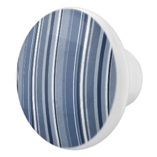 Pomo De Cerámica Rayas Azul