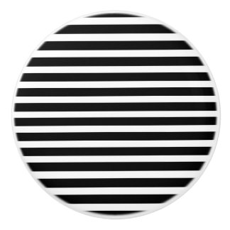 Pomo De Cerámica Rayas blancos y negros