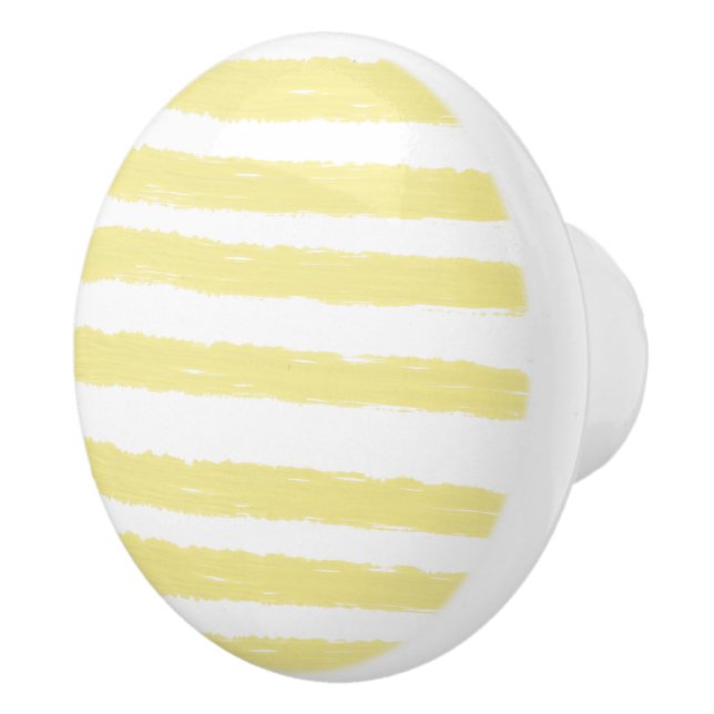 Pomo De Cerámica Rayas de color blanco amarillo pastel (Derecha)