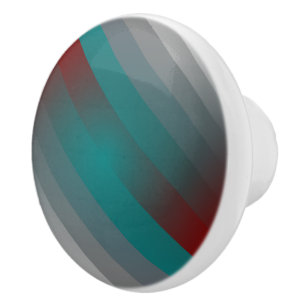 Pomo De Cerámica Rayas grises burdeos verde azuladas