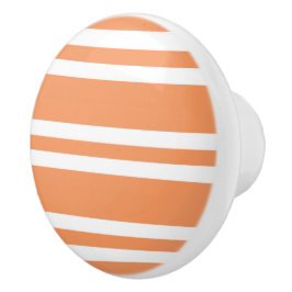 Pomo De Cerámica Rayas naranja y blancas