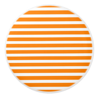 Pomo De Cerámica Rayas naranja y blancas