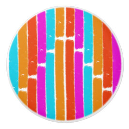 Pomo De Cerámica Rayas pintadas vibrantes - botón del cajón