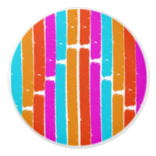Pomo De Cerámica Rayas pintadas vibrantes - botón del cajón