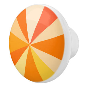 Pomo De Cerámica Rayos geométricos enrrollados modernos 60s del