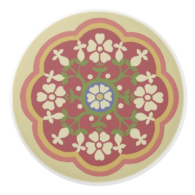 Pomo De Cerámica Reactivación gótica Rosette Extracción cerámica (Anverso)