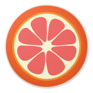 Pomo De Cerámica Rebanada dulce jugosa de los agrios del pomelo