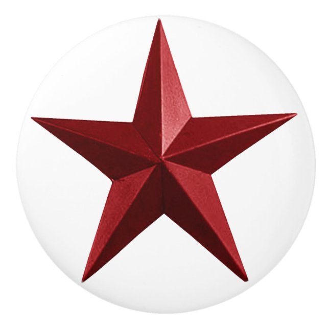 Pomo De Cerámica Red Barnstar Round Knob (Anverso)