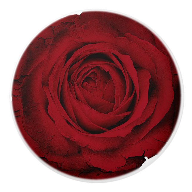 Pomo De Cerámica Red Rose Glam Personalizado Vresser Gabinete Knobs (Anverso)