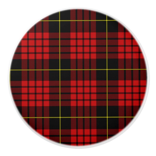 Pomo De Cerámica Red Tartan Ceramic Knob (Anverso)