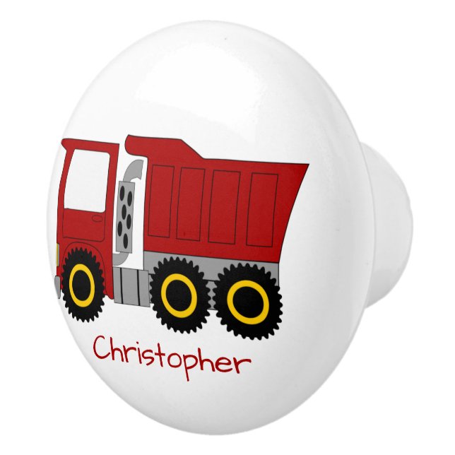 Pomo De Cerámica Red Truck Design Personalised (Derecha)
