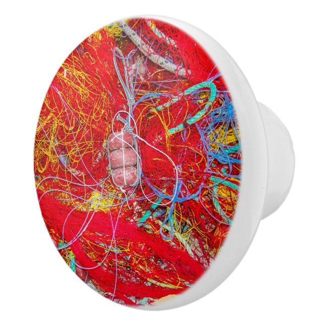 Pomo De Cerámica Redes de pesca coloridas (Derecha)