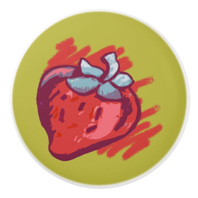 Pomo De Cerámica Regalos de fresa (Anverso)