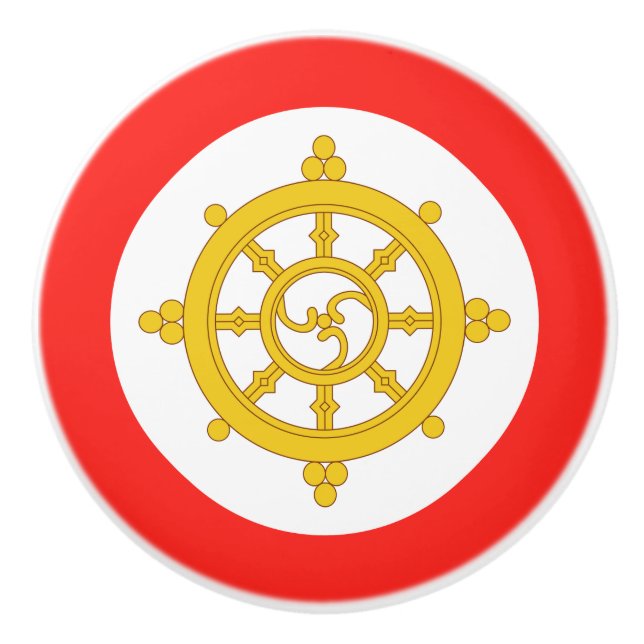 Pomo De Cerámica Reino de la Bandera Sikkim (Anverso)