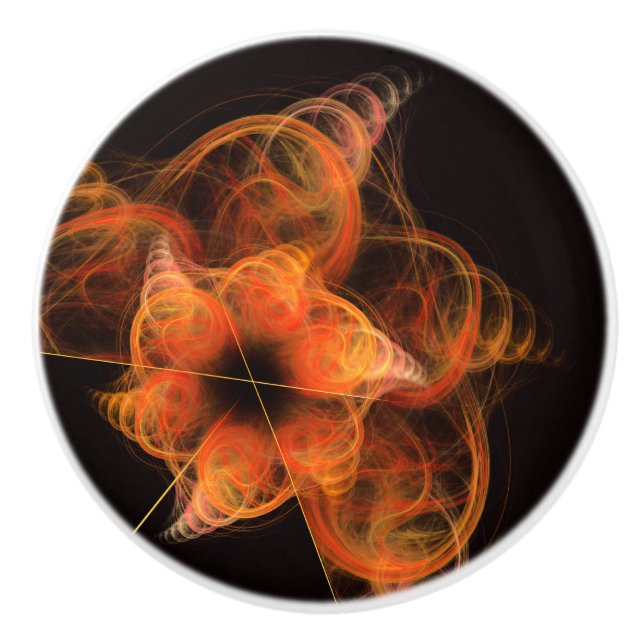 Pomo De Cerámica relámpagos arte abstracto (Anverso)
