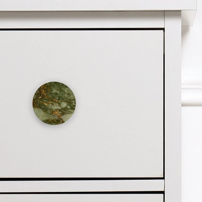 Pomo De Cerámica Relieve metalizado dorado de imitación verde oliva (Subido por el creador)