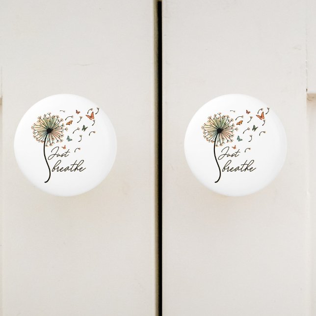 Pomo De Cerámica Respira Dandelion con mariposas (Subido por el creador)