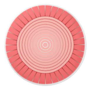 Pomo De Cerámica Resplandor solar geométrico moderno - rosa