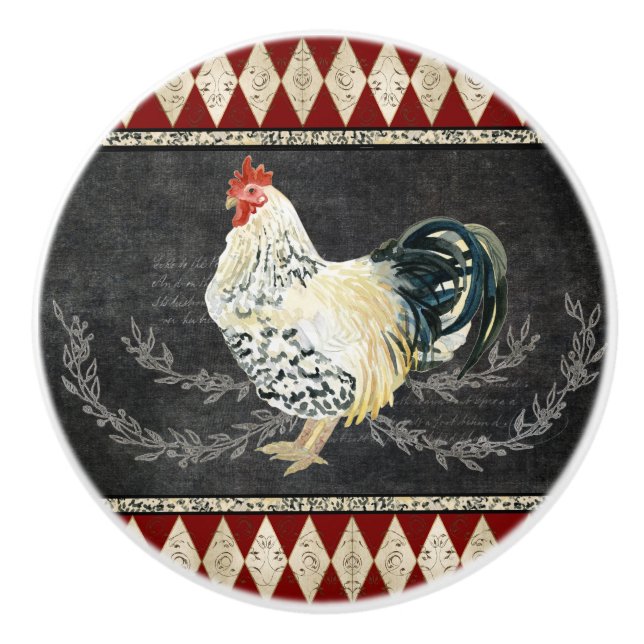 Pomo De Cerámica Restaurante de cocina para granjas Chalkboard Blac (Anverso)