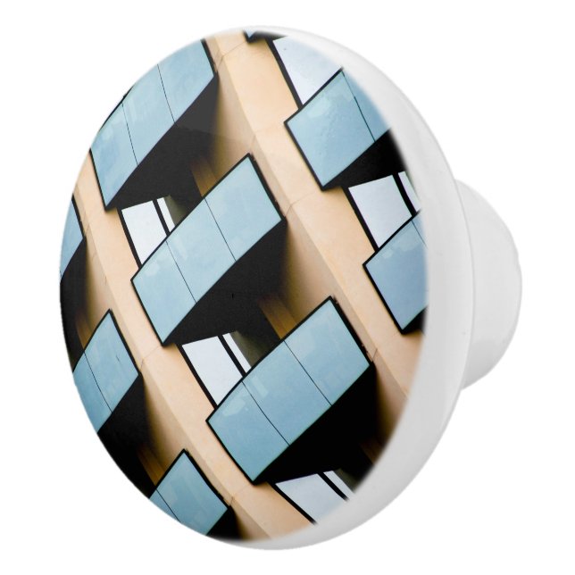 Pomo De Cerámica Resumen azul y beige (Derecha)