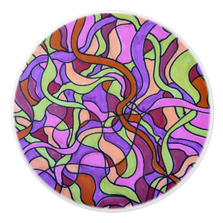 Pomo De Cerámica Resumen de los perillas inspirados de Colorful 80