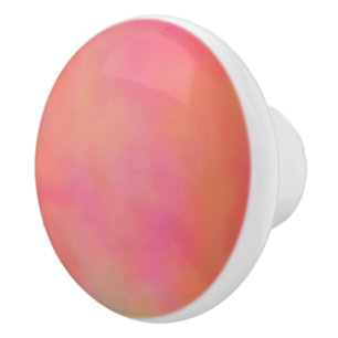 Pomo De Cerámica Resumen de nube marrled rosa y Naranja