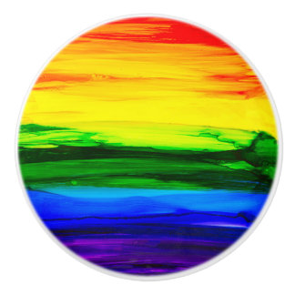 Pomo De Cerámica Resumen de tinta de alcohol arcoiris