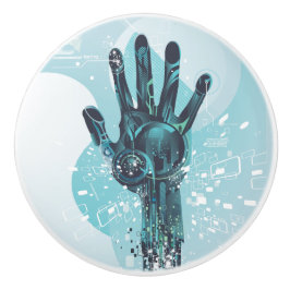 Pomo De Cerámica Resumen del botón de cerámica de mano Robot