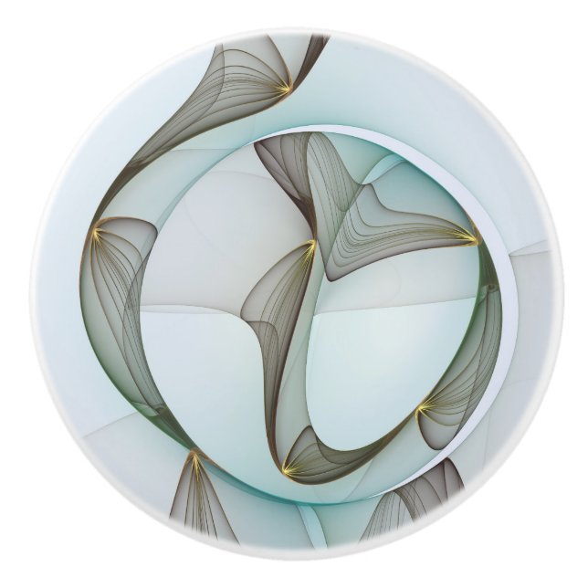 Pomo De Cerámica Resumen Elegancia dorada turquesa moderna (Anverso)