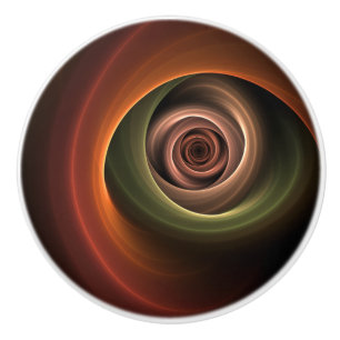 Pomo De Cerámica Resumen espiral 3D Colores cálidos Arte fractal mo
