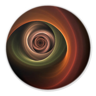 Pomo De Cerámica Resumen espiral 3D Colores cálidos Arte fractal mo