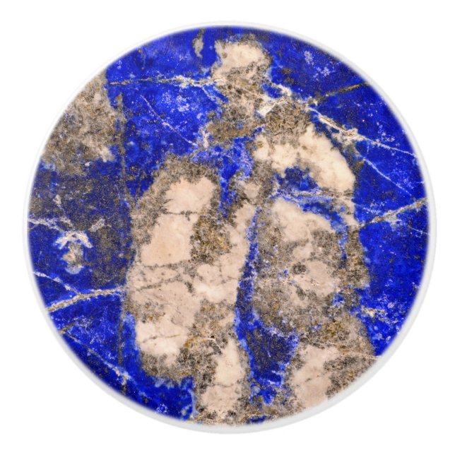 Pomo De Cerámica Resumen Lapis Lazuli Blue Granite (Anverso)