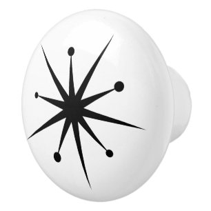 Pomo De Cerámica Resumen moderno de medio siglo MCM Starburst