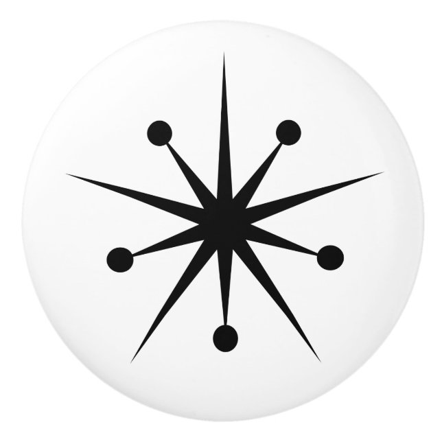 Pomo De Cerámica Resumen moderno de medio siglo MCM Starburst (Anverso)