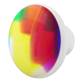 Pomo De Cerámica Resumen Popart Primario Arcoiris Cerámico Tira