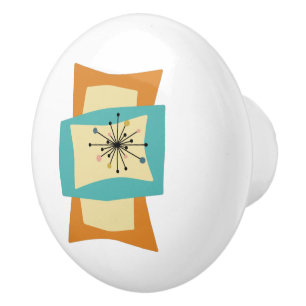 Pomo De Cerámica Resumen Rectángulos exprimidos a mediados del sigl