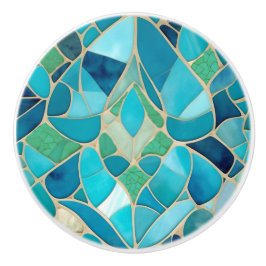 Pomo De Cerámica Resumen turquesa puerta de gabinete de estilo Art 