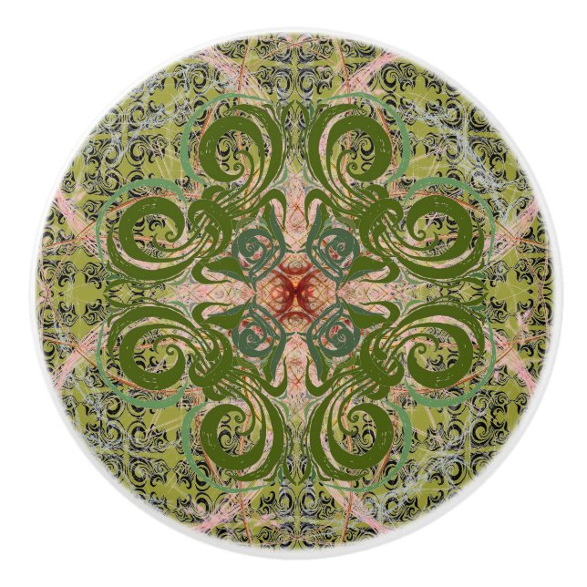 Pomo De Cerámica Resumen verde de Alexandra Cook (Anverso)