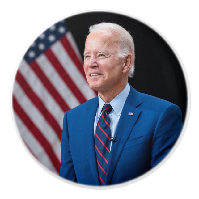 Pomo De Cerámica Retrato del presidente estadounidense Joe Biden 20 (Anverso)