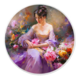 Pomo De Cerámica Retrato elegante