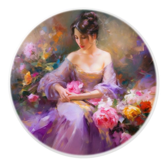 Pomo De Cerámica Retrato elegante (Anverso)