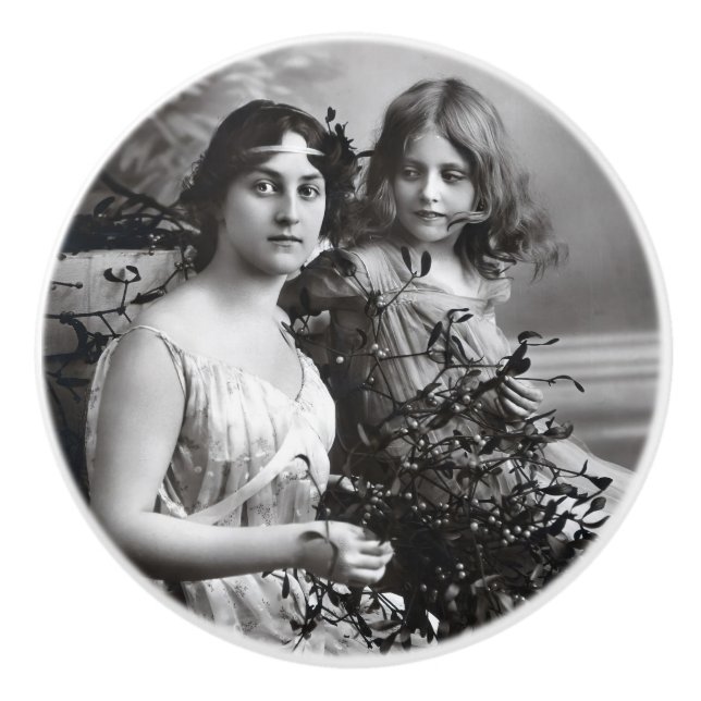 Pomo De Cerámica Retrato inmaduro de madre e hija (Anverso)