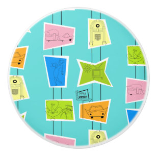 Pomo De Cerámica Retro Atomic Kitsch Ceramic Pull